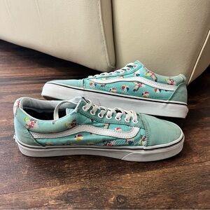 Vans Authentic Shoes Cool Cats Beach Balls Aqua Blue Green Lace Up M 8.5 W 10